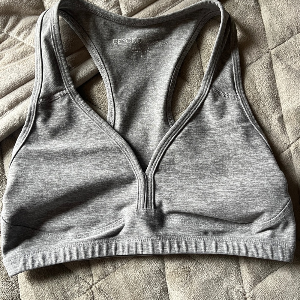Beyond Yoga Heather Gray Sports Bra